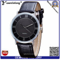 Yxl-844 Fashion Two Hands Alloy Case Leather Wrist Watch Gold or Silver Plated Watch for Men or Women